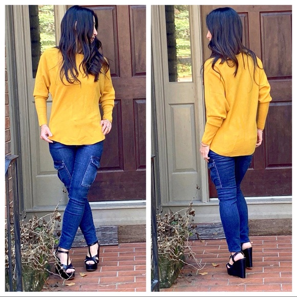 LAST ONE✨PARIS✨Gorgeous Mustard dolman sweater - Picture 3 of 11